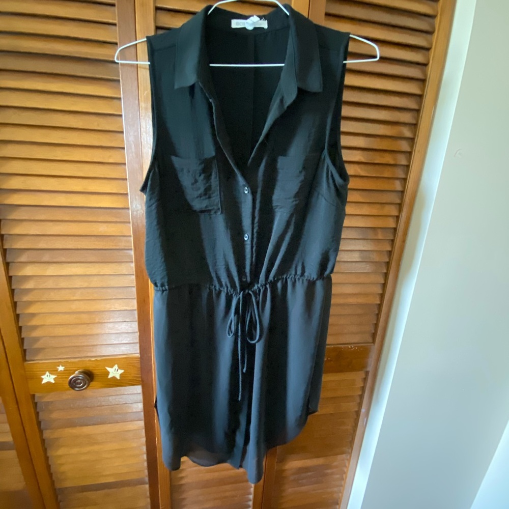 BCBG Large black blouse with sheer